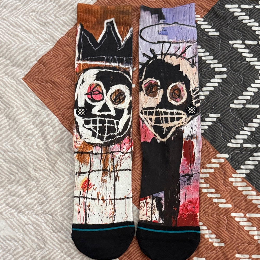 Stance Abstract Art Crew Socks - Black, White, Red